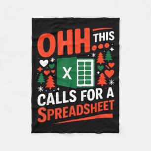 Oh This Calls For A Spreadsheet Christmas Sweater  Fleece Blanket