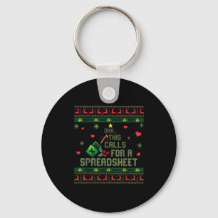 Oh This Calls For A Spreadsheet Christmas Sweater  Key Ring