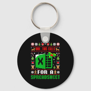 Oh This Calls For A Spreadsheet Christmas Sweater  Key Ring