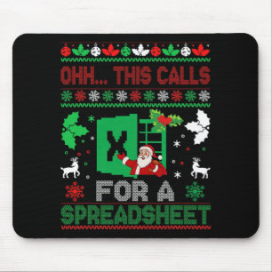 Oh This Calls For A Spreadsheet Christmas Sweater Mouse Pad