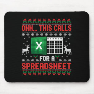 Oh This Calls For A Spreadsheet Christmas Sweater Mouse Pad