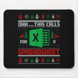 Oh This Calls For A Spreadsheet Christmas Sweater Mouse Pad