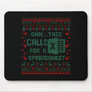 Oh This Calls For A Spreadsheet Christmas Sweater Mouse Pad