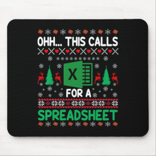 Oh This Calls For A Spreadsheet Christmas Sweater Mouse Pad