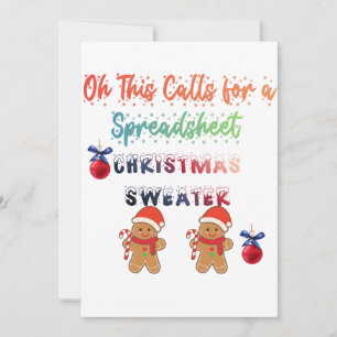 Oh This Calls for a Spreadsheet Christmas Sweater Thank You Card