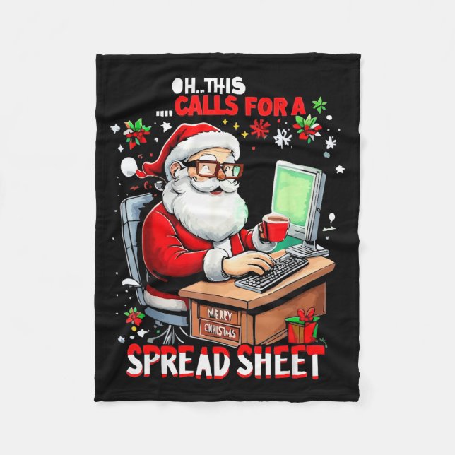 Oh This Calls For A Spreadsheet, Funny Excel Chris Fleece Blanket (Front)