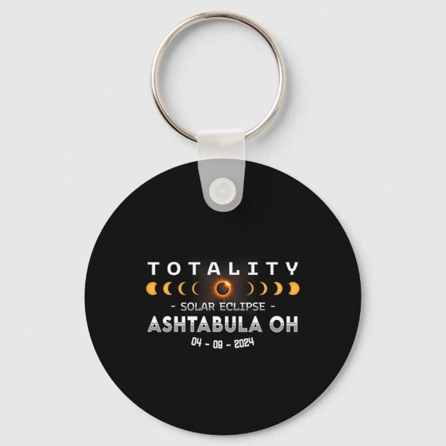 Oh Total Solar Eclipse 2024  Key Ring (Front)