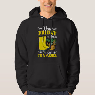 Oh Wait I'm A Farmer Farming Farm Tractor Graphic Hoodie