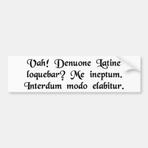 Oh! Was I speaking Latin again? Silly me....... Bumper Sticker
