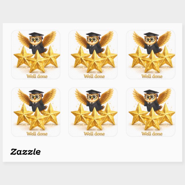 Oh well done three goal stars achievement square s sticker (Sheet)