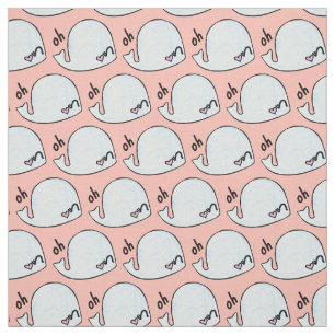 oh whale, wordplay kawaii watercolor by the yard fabric