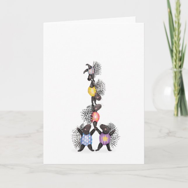 Oh what a circus! porcupine acrobats card (Front)