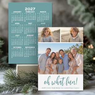 Oh What Fun - 3 Photo - 2027 Calendar Holiday Card