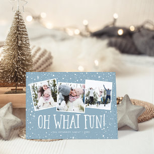 Oh What Fun!   3 Photo Collage Holiday Card