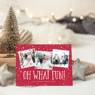 Oh What Fun!   3 Photo Collage Holiday Card