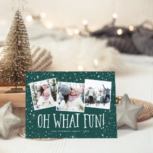 Oh What Fun! 3 Photo Collage Holiday Card