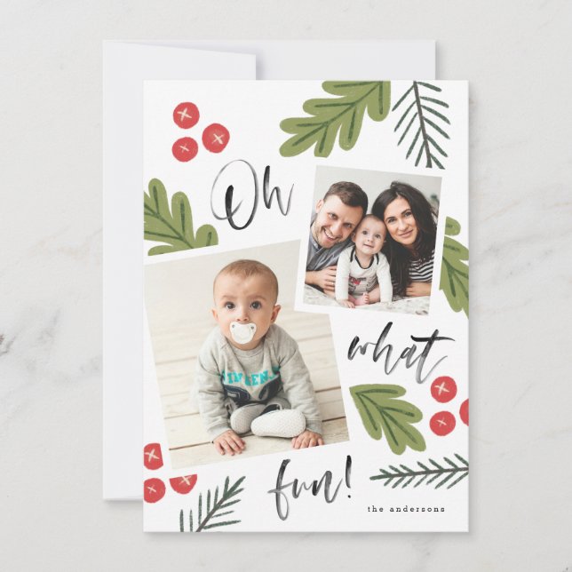 Oh What Fun Berry Snapshot Multi-Photo Announcement (Front)