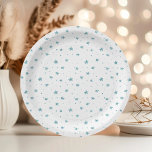 Oh what fun blue glitter stars snowflakes birthday paper plate<br><div class="desc">Oh what fun blue glitter stars snowflakes birthday Paper Plates 
Matching items available.</div>