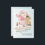 Oh What Fun-Blue Retro Santa Themed Girl Birthday Invitation<br><div class="desc">Celebrate your child’s winter birthday in festive, retro style with this charming Santa Claus-themed invitation! Perfect for kids born near Christmas, this editable birthday invite features a jolly vintage Santa dancing beside a colourful jukebox, bringing nostalgic holiday cheer to your celebration. The background boasts a soft pink halftone pattern that...</div>