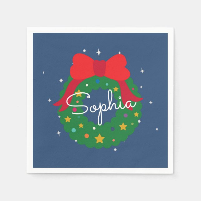 Oh What Fun Christmas Birthday Balloon Napkin (Front)