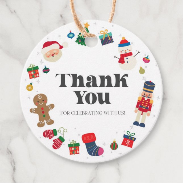 Oh What Fun Christmas Birthday Favour Tag (Front)