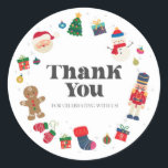 Oh What Fun Christmas Birthday Favour Tag Sticker<br><div class="desc">Oh What Fun! The perfect way to celebrate your little one's birthday in style during the magical holiday season! This printable template package is designed to make your child's winter birthday party unforgettable. ★ If you need coordinating décor, please check my matching collection. ★ If you have any questions about...</div>