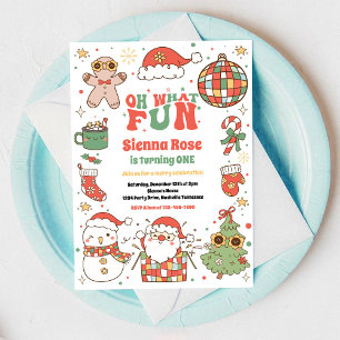 Oh What Fun Christmas Birthday Invitation