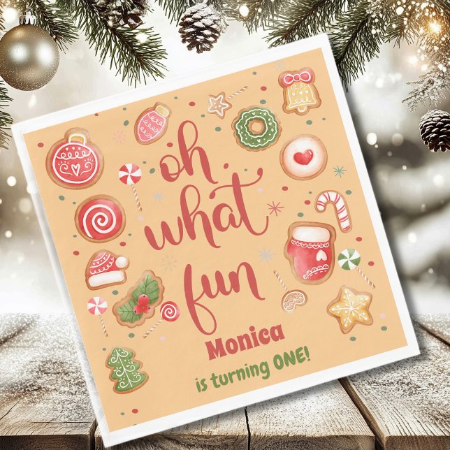 Oh what fun christmas birthday napkin (Creator Uploaded)