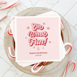 Oh What Fun Christmas Birthday Party Napkin