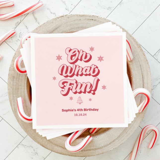 Oh What Fun Christmas Birthday Party Napkin (Creator Uploaded)