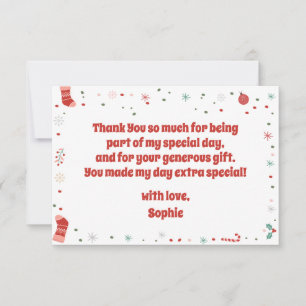 Oh what fun christmas birthday thank you card