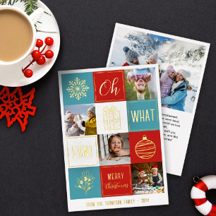 Oh What Fun! Christmas Collage Snapshots Gold