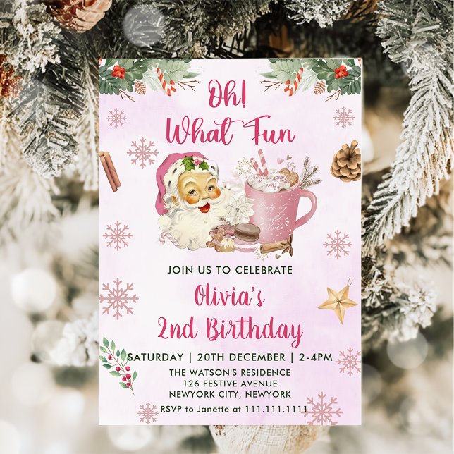 Oh! What Fun Christmas Cookie Birthday Party  Invitation (Creator Uploaded)