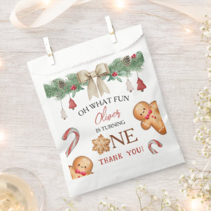 Oh What Fun Christmas Cookies 1st Birthday Favour Bags