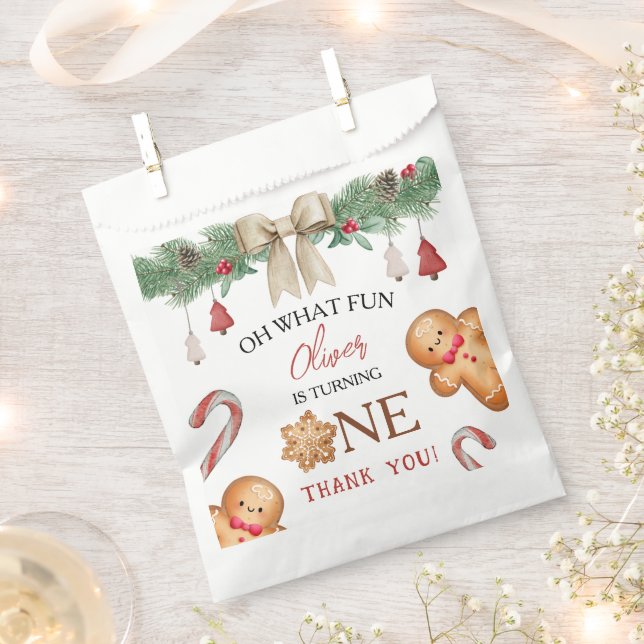 Oh What Fun Christmas Cookies 1st Birthday Favour Bags (Clipped)
