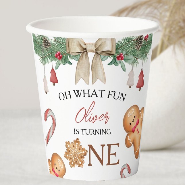 Oh What Fun Christmas Cookies 1st Birthday Paper Cups (Creator Uploaded)