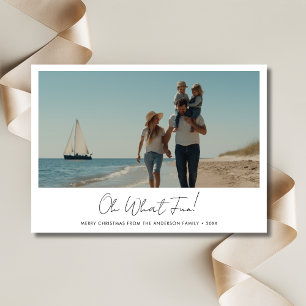 Oh What Fun Christmas Family Nautical Beach Photo Holiday Card