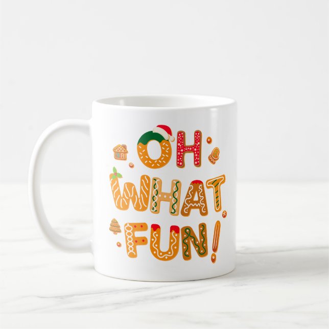 Oh What Fun Christmas Gingerbread Cookies Coffee Mug (Left)