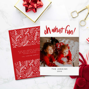 Oh What Fun Christmas Holiday Photo Card