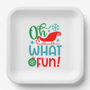 Oh What Fun Christmas Is Paper Plate