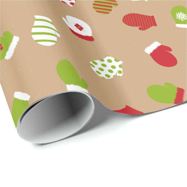 Oh What Fun! Christmas mittens wrapping paper (Roll Corner)