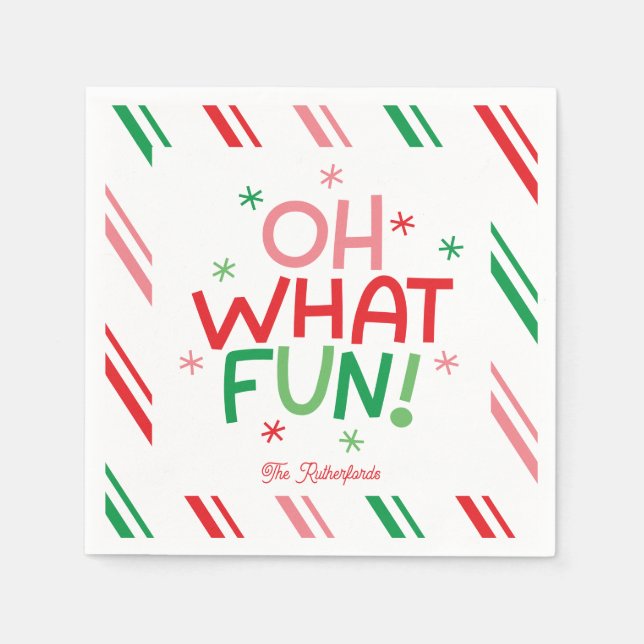 Oh What Fun Christmas Paper Napkin (Front)