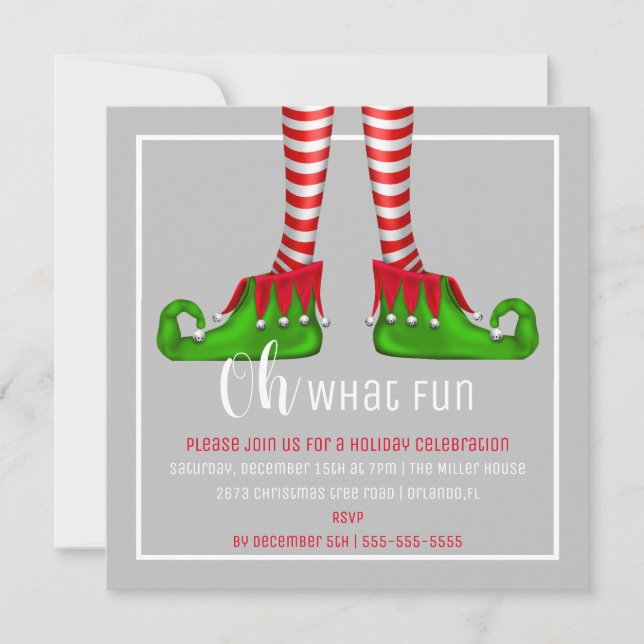Oh, What Fun Christmas Party Invitation (Front)