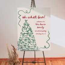 Oh What Fun Christmas Party Welcome Sign, Editable