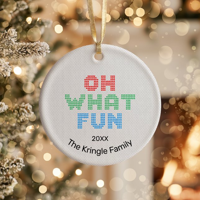Oh What Fun Christmas Photo Ceramic Tree Decoration (Creator Uploaded)