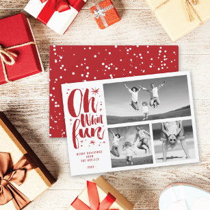 Oh What Fun Christmas Photo Collage Holiday Card