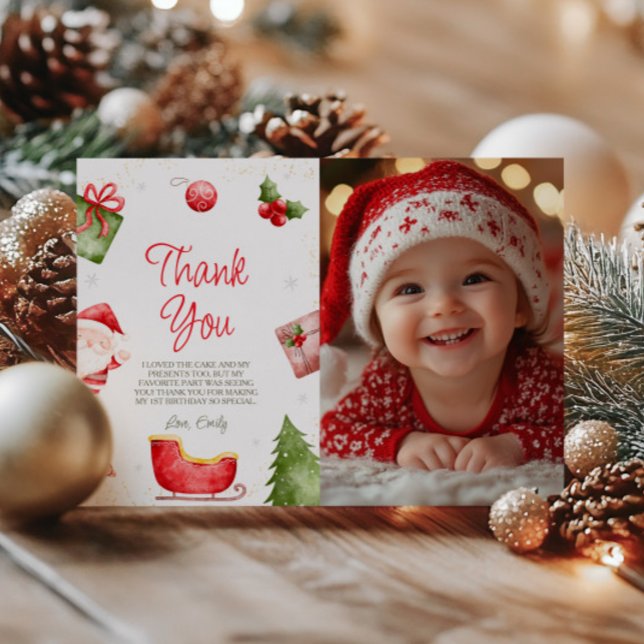 Oh What Fun Christmas Photo Thank You Card (Creator Uploaded)