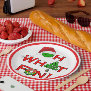 Oh What Fun Christmas Pickleball Party Supplies Paper Plate