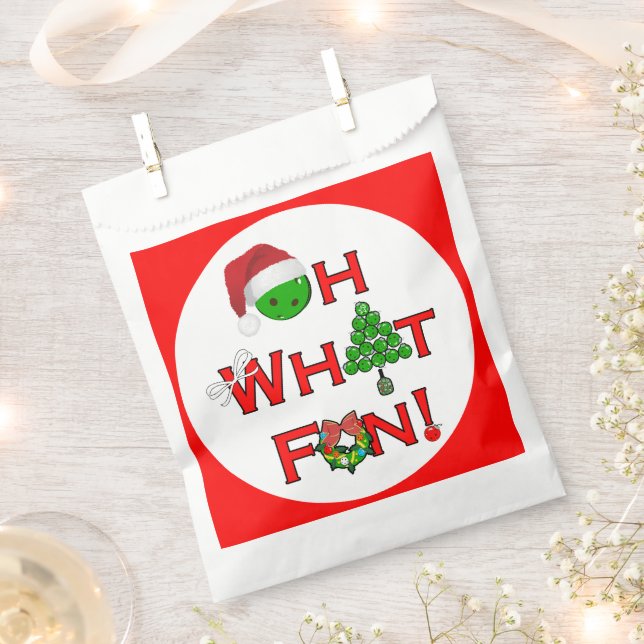 Oh What Fun Christmas Pickleball X-Mas Party Favou Favour Bags (Clipped)