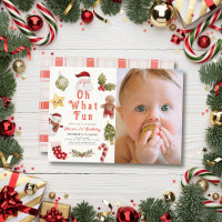 Oh What Fun Christmas Santa Photo 1st Birthday